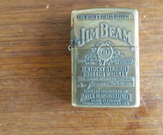 Zippo Lighter: Jim Beam Emblem - High Polish Brass 254bjb.  929