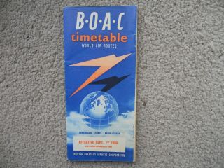 Boac Route Maps And Timetable From 1960s