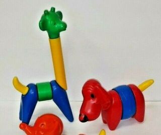 TUPPERWARE ZOO IT Build animal toy colorful S/H 1970s 80s Dog Giraffe 2