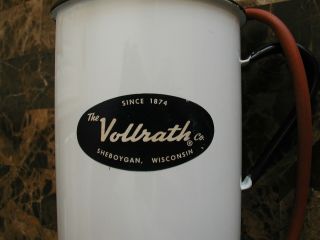 Old Rare Medical Enamelware Pitcher With Label Vollrath Co Sheboygan Wi