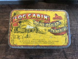 Vintage CIGARETTE & TOBACCO TINS x 3 Town Talk Log Cabin 4