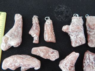 PINK AGATE LIMB AND ROOT CAST PENDANTS/POLISHED 2