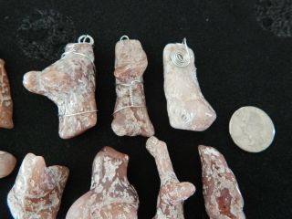 PINK AGATE LIMB AND ROOT CAST PENDANTS/POLISHED 3