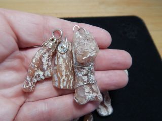 PINK AGATE LIMB AND ROOT CAST PENDANTS/POLISHED 4