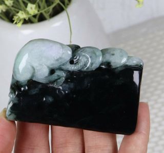 Certified Natural Green（Grade A）jade jadeite toad statue 50218 N 招财进宝 4