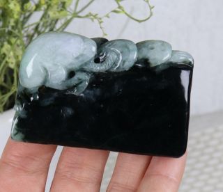 Certified Natural Green（Grade A）jade jadeite toad statue 50218 N 招财进宝 5