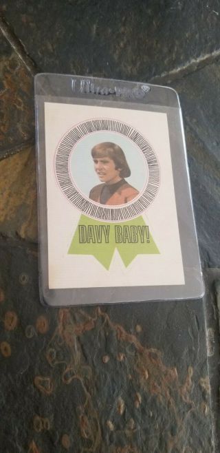 Davy Baby Vintage 1967 Donruss The Monkees Badge Sticker Trading Card
