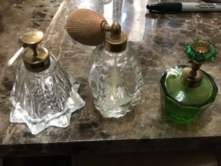 Vintage Glass Clear Perfume Spray Bottles Atomizer Short Pump
