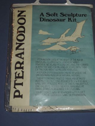 Vintage Michelle Lipson Pteranodon Dinosaur Soft Sculpture Sewing Craft Kit