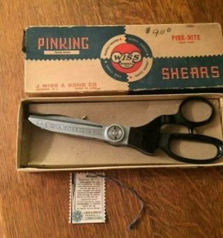 Vintage Antique J Wiss & Sons Pinking Shears Nos Model A 1940s