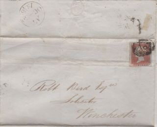 1846 Qv Cover With A 4 Margin 1d Penny Red Imperf Stamp Sent To Winchester