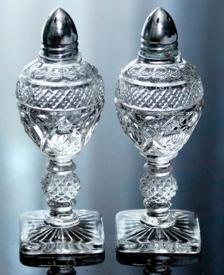 Stunning Elegant Rare Antique Russian Empire Crystal Set Salt & Pepper Shakers