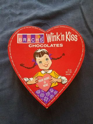 Vintage Valentine Candy Heart Box Wink 