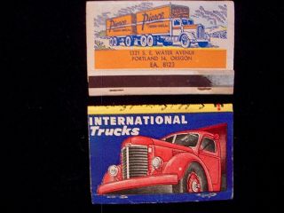 Vintage Matchbooks From Oregon: Pierce Freight Lines And International Trucks