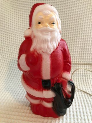 Vintage 1968 Empire Plastic Blow Mold 14 " Santa Claus Vibrant Very Little Fade