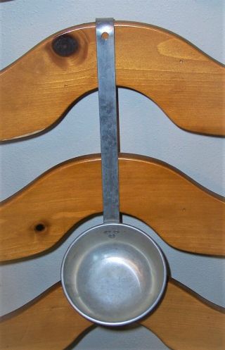 Vintage Aluminum 2 Cup Ladle Water Dipper With Hook End,  Canning Soup Stew