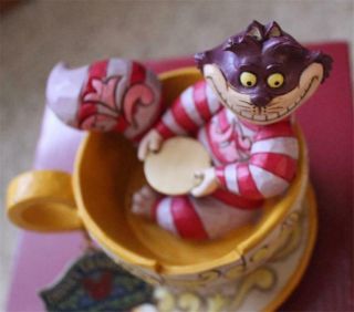 Disney Jim Shore Chesire Cat Alice In Wonderland Whimsical Cup Ride Figurine