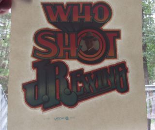Vtg Who Shot J.  R.  Ewing? Dallas Glitter T - Shirt Iron On Heat Transfer 80s