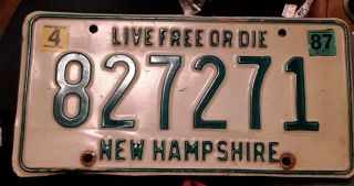 1987 87 Hampshire Nh License Plate Vintage Live Or Die