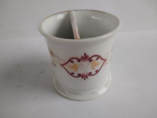 Antique Porcelain Shaving Scuttle Mug With Gold Trim