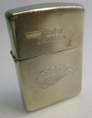 Vintage Zippo 11 A Cigarette Lighter Petrol Made In Usa Harley Davidson