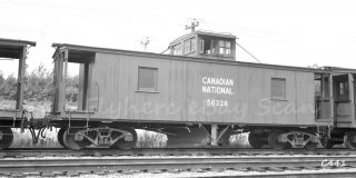 B&w Negative Canadian National Railroad Caboose 56328 Moncton,  Nb 1969