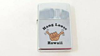 Vintage Zippo Lighter Made In Usa Signed Hang Loose Hawaii