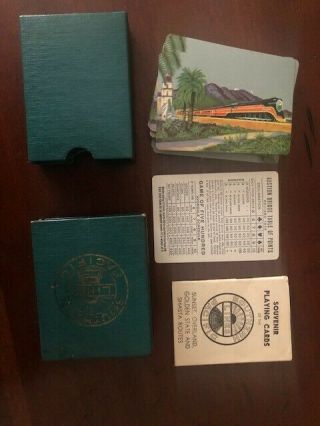 Scenic Deck Southern Pacific Lines 1940s Railroad Playing Cards Box & Booklet