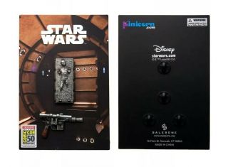 Sdcc 2019 Star Wars Han Solo In Carbonite & Blaster 2 Pin Set Exclusive Limited