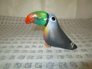 Vintage Hand Painted Clay Toucan Costa Rica