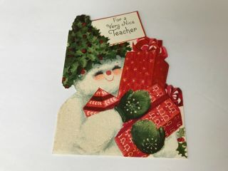 Vintage Christmas Snowman Greeting Card By Hallmark