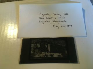 Vintage Film Negative Ligonier Valley Railroad Gas Electric M21 Pennsylvania Pa
