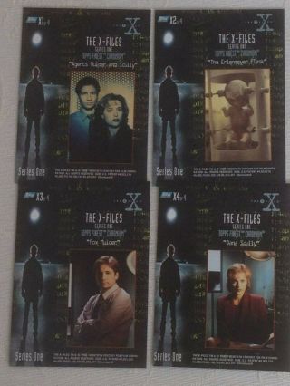 The X - Files Series 1 Trading Cards Topps Finest Chromium 1995 Full Set of 4 2
