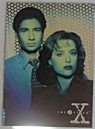 The X - Files Series 1 Trading Cards Topps Finest Chromium 1995 Full Set of 4 3