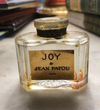 Vintage Joy Jean Patou Paris Empty Crystal Glass Bottle Made In France