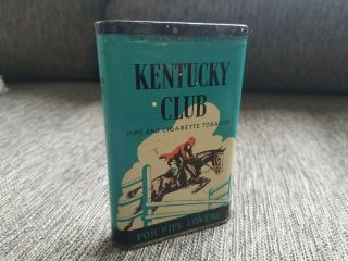 Kentucky Club Pipe And Cigarette Tobacco Tin Vintage