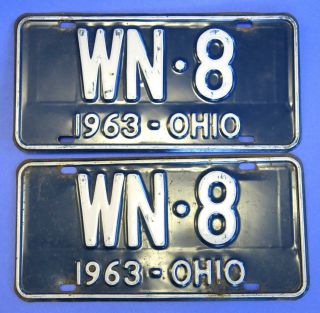 1963 Ohio License Plates Vintage Ford Lincoln Mercury Classic Car Tag 35