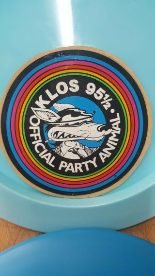 Vintage Radio Klos 95 1/2 Promo Sticker “official Party Animal " Rainbow Decal