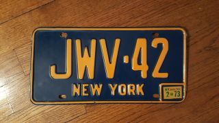 York License Plate 1966 - 1972 Base Special Jwv42 Fast 7