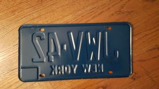 York license plate 1966 - 1972 base Special JWV42 FAST 7 2