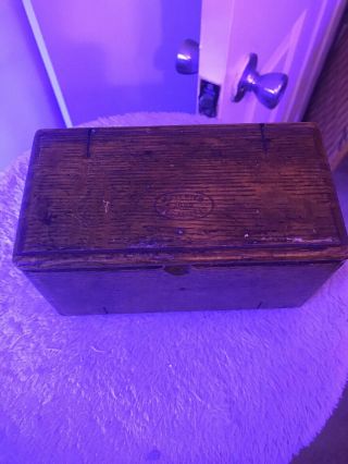 Vintage Sewing Box Wooden Storage For Thread Needles Antique,  1889 February 19th