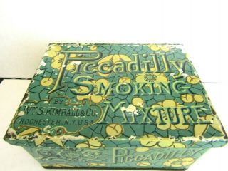 1897 PATENT PICCADILLY SMOKING TOBACCO MIXTURE TIN ROCHESTER N.  Y.  USA AS FOUND 2