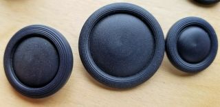 49 Vintage Navy Blue Plastic Buttons 3 Sizes: 1 3/8,  1 1/8,  7/8 Inches Nos