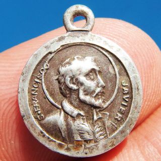 Small St Francis Xavier Silver Medal Old Founder Of Jesuits Religious Charm