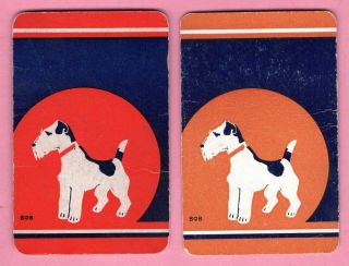 Single Swap Playing Cards Wire Haired Terrier Dogs Puppy Named Bob Deco Vintage