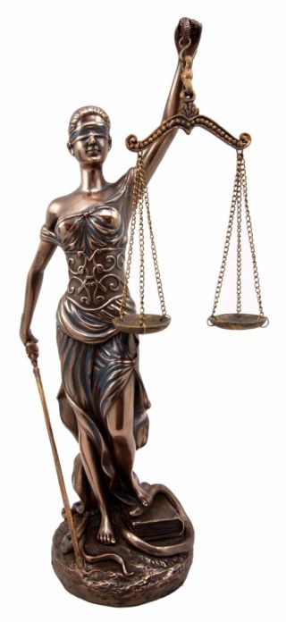 Lady Justice Blind Folded.  Goddess Themis Scale Of Justica Statue.  Law Office Home