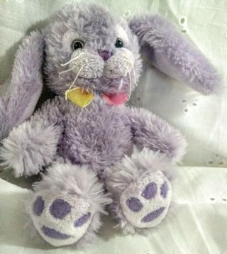 Singing Easter Purple Bunny Rabbit Peter Cottontail Plush Musical Rainbow Tie