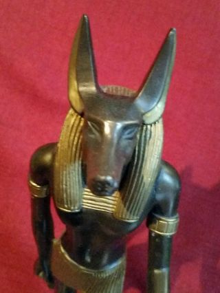 Egyptian Anubis Cast Metal Dog Statue - 8.  5 