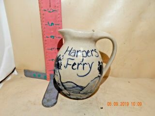 Harpers Ferry Souvenir Pitcher - Salt Glazed Handmade Pottery - No Damage