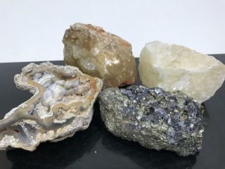 Vtg Collector Geologist Mineral Crystal Quartz Spiritual Agatized Specimen Rocks